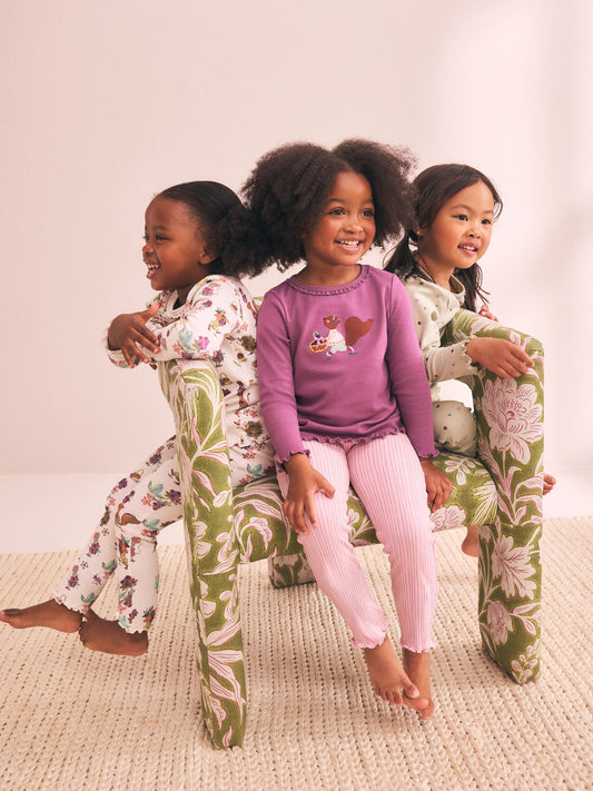 Purple/Green Snuggle Pyjamas 3 Pack (9mths-12yrs) - image 1