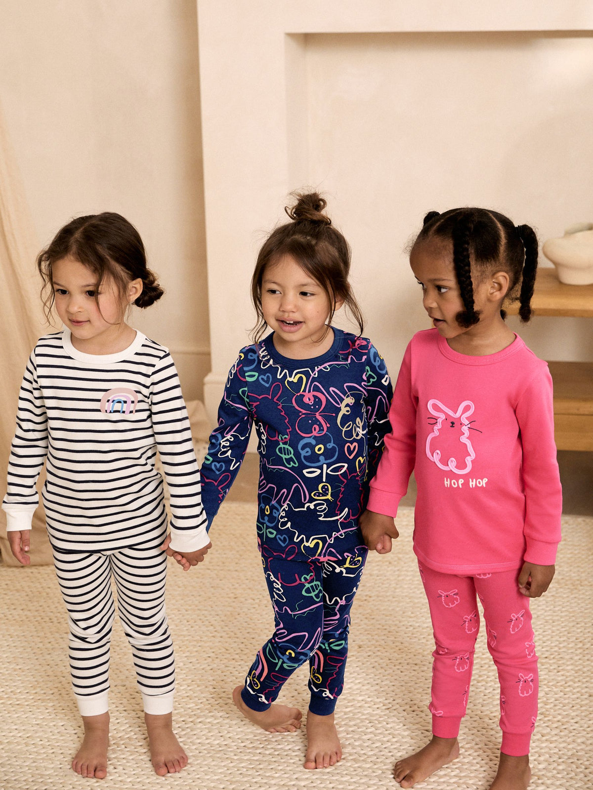 Pink/Blue Snuggle Pyjamas 3 Pack (9mths-12yrs) - image 2