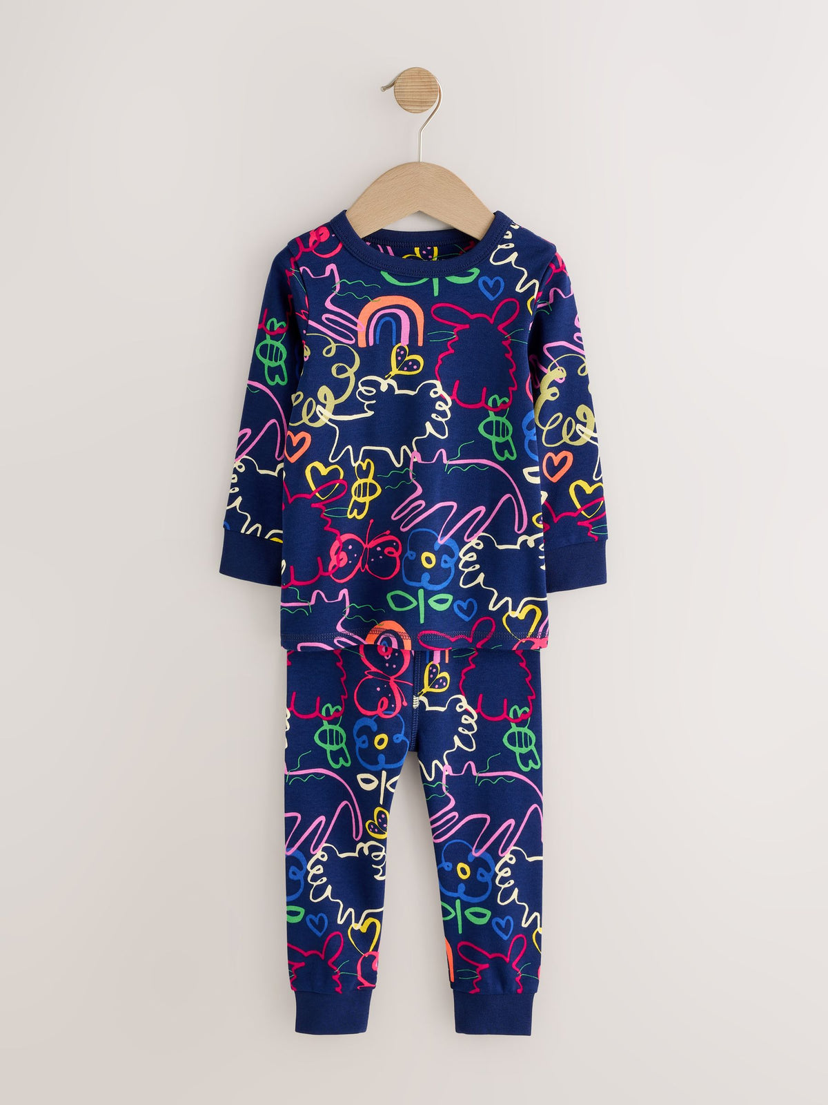 Pink/Blue Snuggle Pyjamas 3 Pack (9mths-12yrs) - image 9