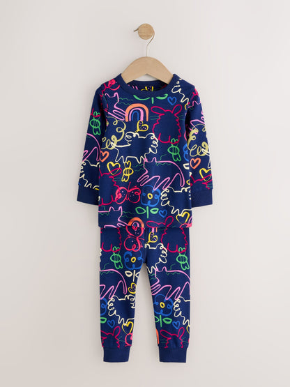 Pink/Blue Snuggle Pyjamas 3 Pack (9mths-12yrs) - image 9
