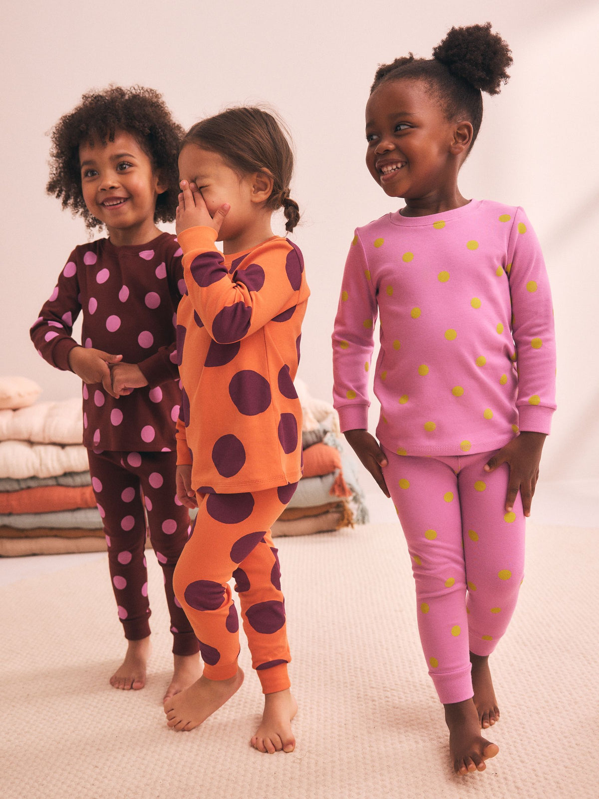 Purple and Orange Spot Snuggle Pyjamas 3 Pack (9mths-12yrs) - image 2