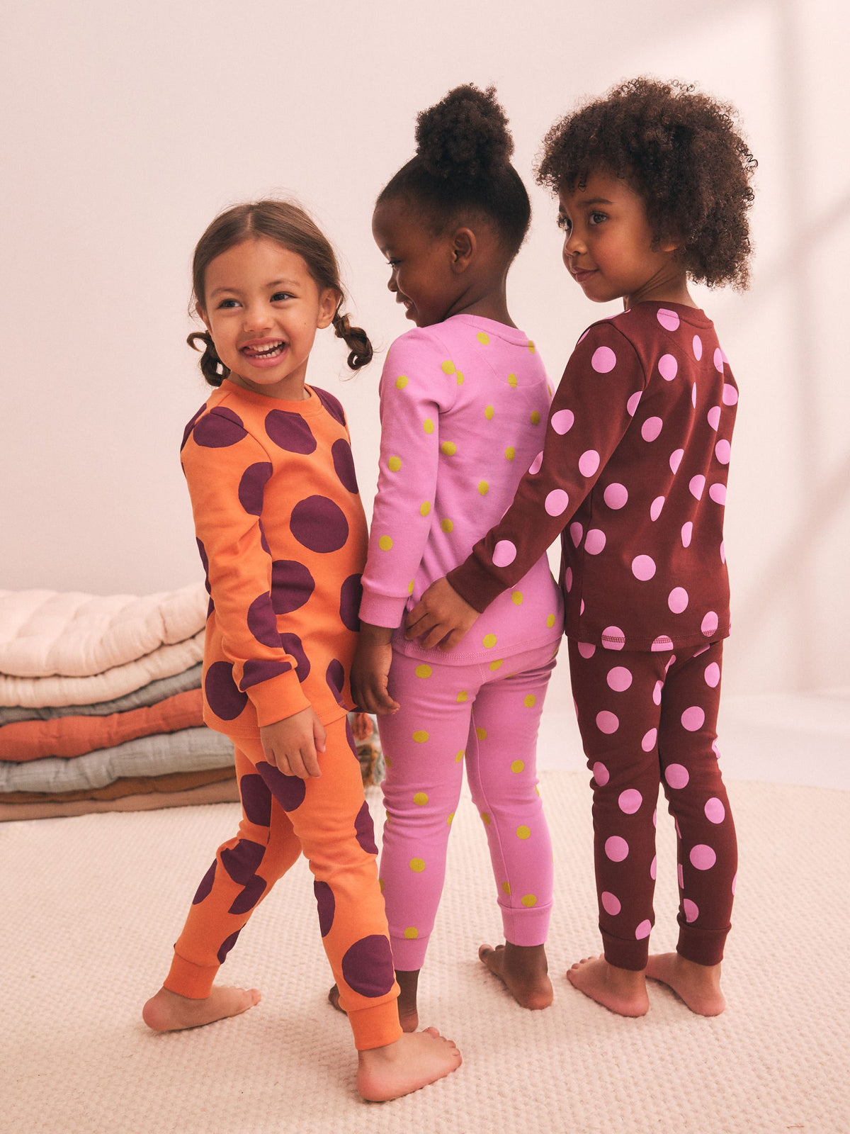Purple and Orange Spot Snuggle Pyjamas 3 Pack (9mths-12yrs) - image 3