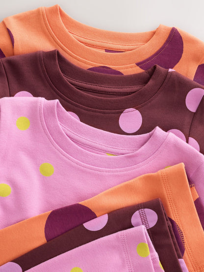 Purple and Orange Spot Snuggle Pyjamas 3 Pack (9mths-12yrs) - image 9