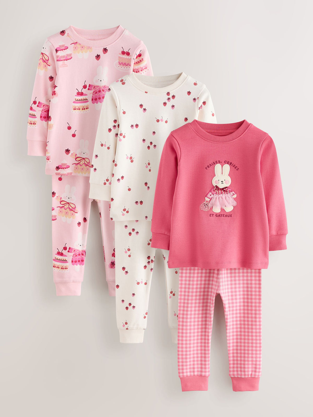 Pink Snuggle Pyjamas 3 Pack (9mths-12yrs) - image 1