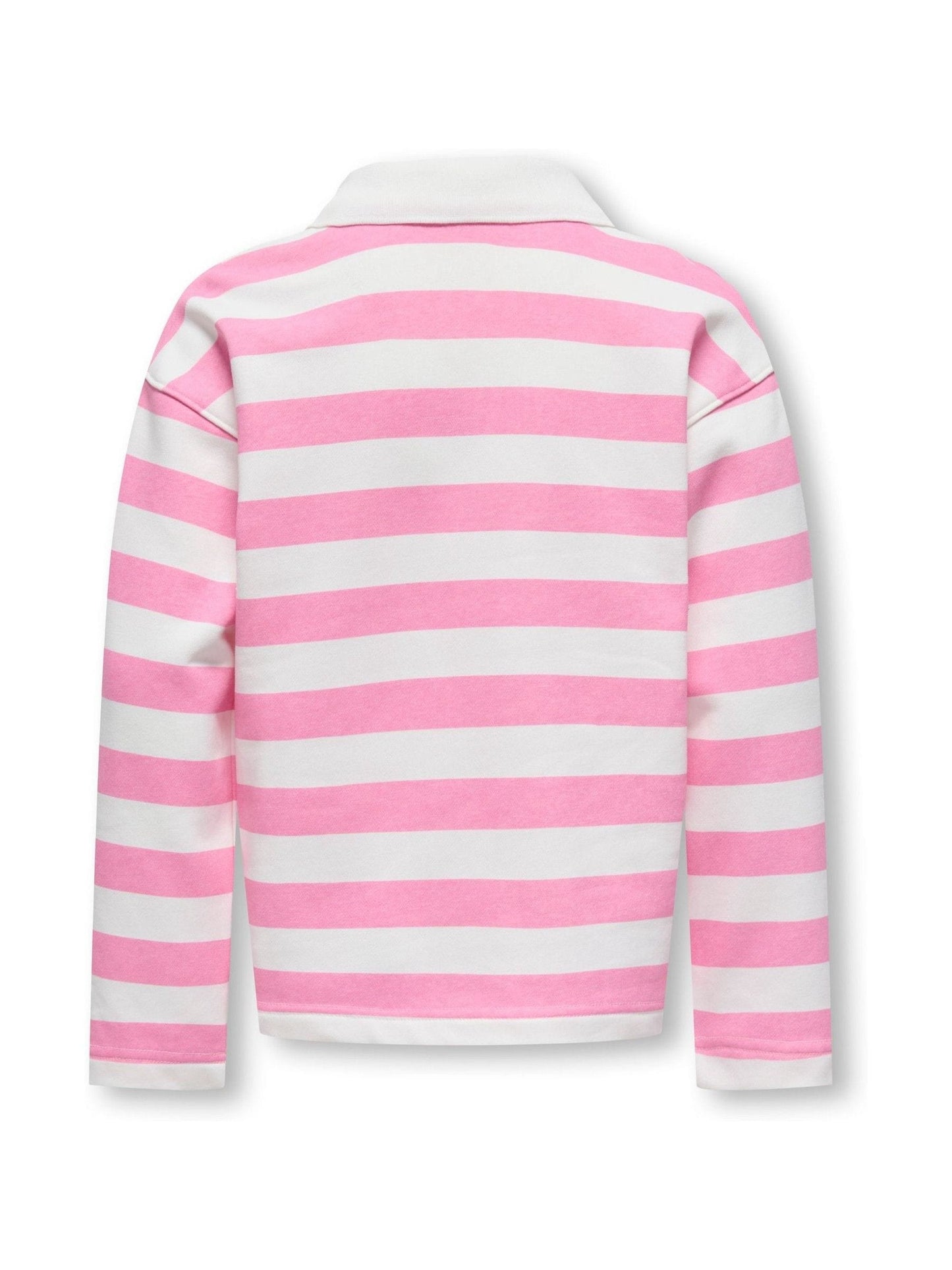 Dsiney Kidz - ONLY KIDS Pink Long Sleeve Striped Polo Sweatshirt image 3