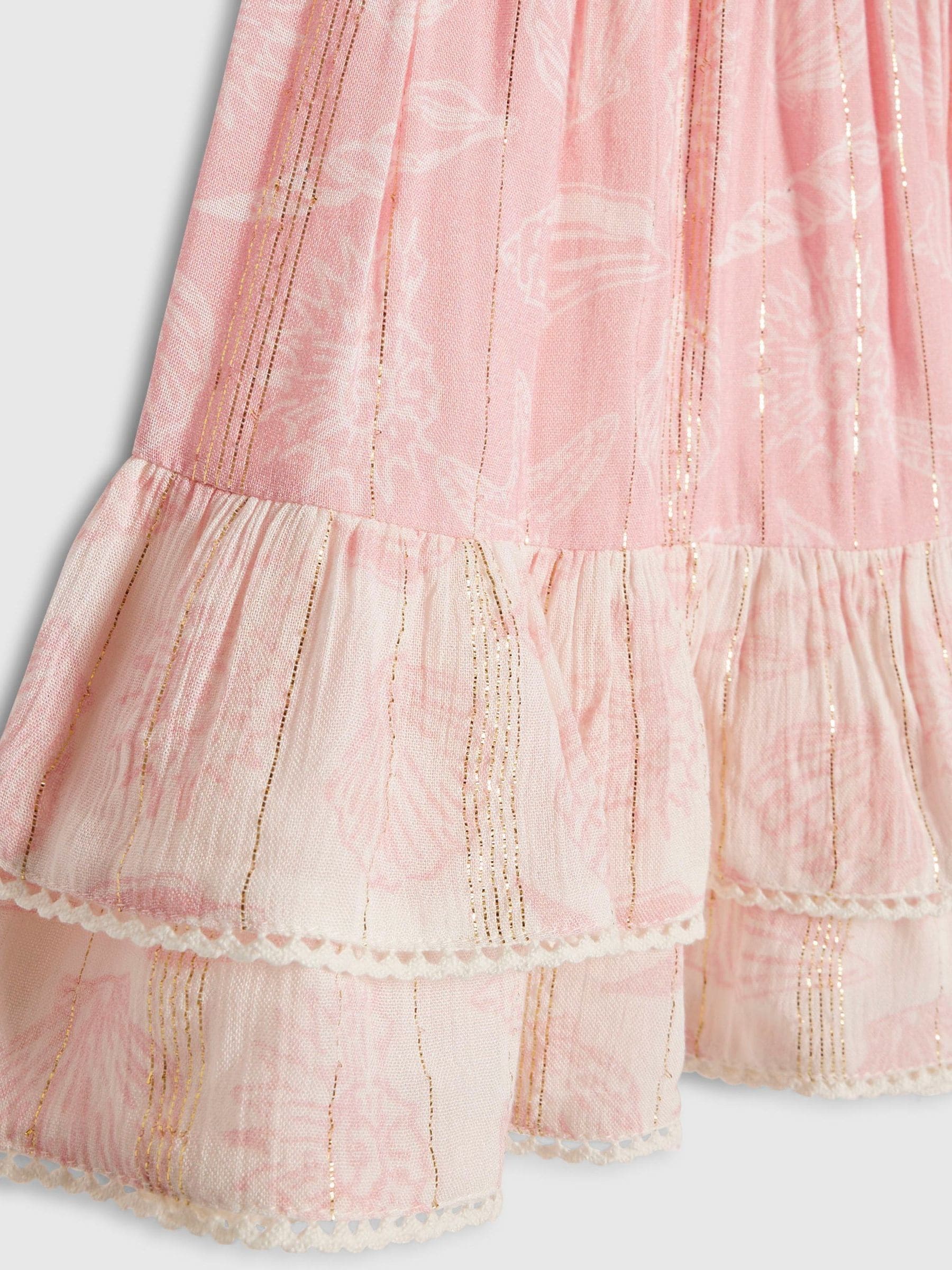 Dsiney Kidz - River Island Pink Shell Puff Sleeve Top & Rara Skirt Set image 3