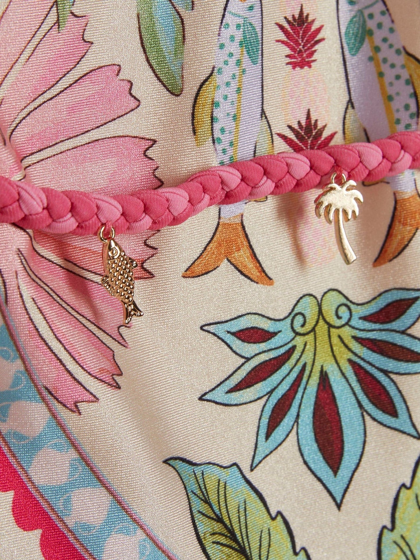 Dsiney Kidz - River Island Pink All Over Palm Print Swimsuit image 3