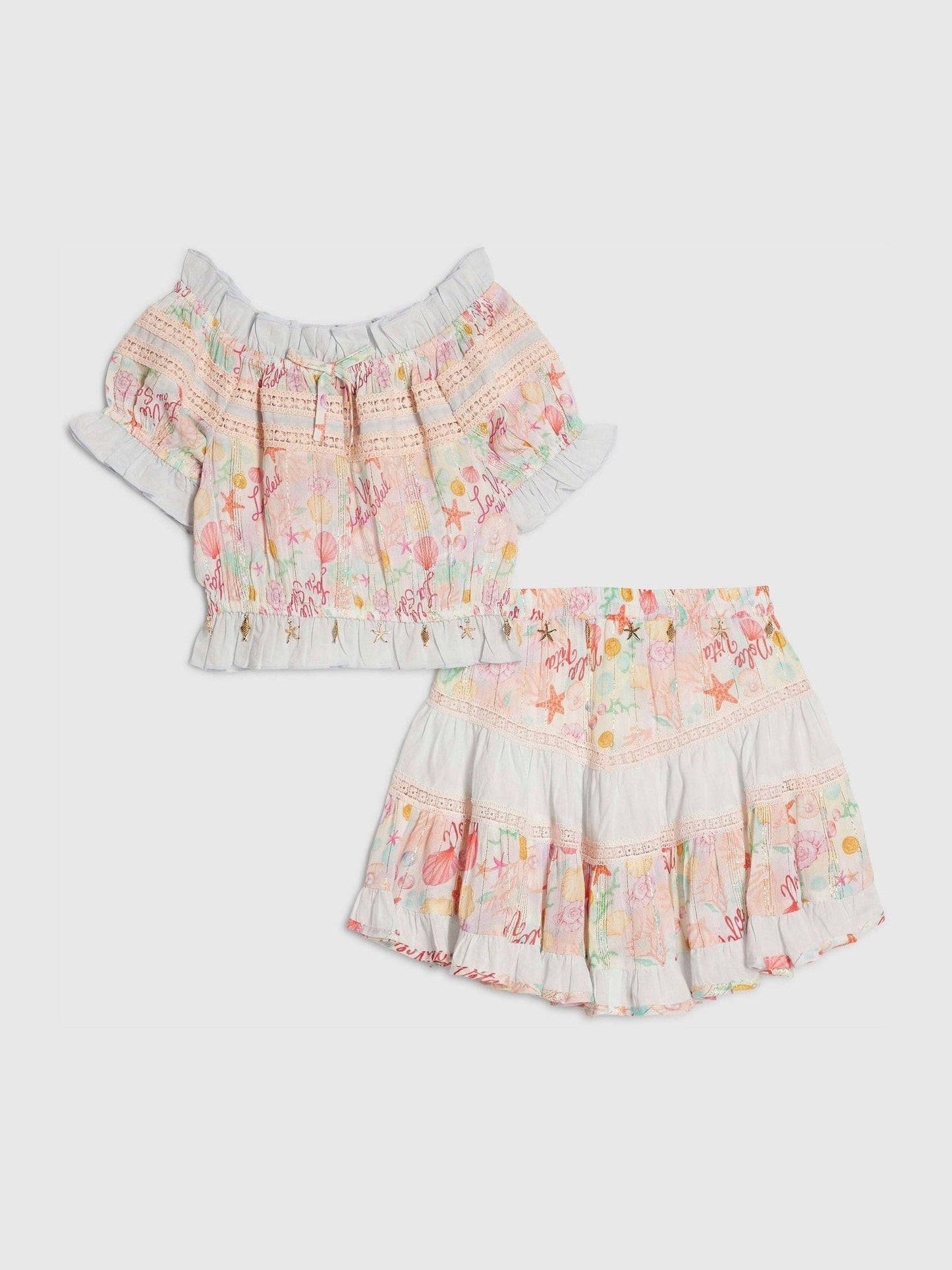 Dsiney Kidz - River Island White Under The Sea Frill Top & Rara Skirt Set image 1