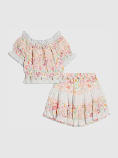 Dsiney Kidz - River Island White Under The Sea Frill Top & Rara Skirt Set image 1