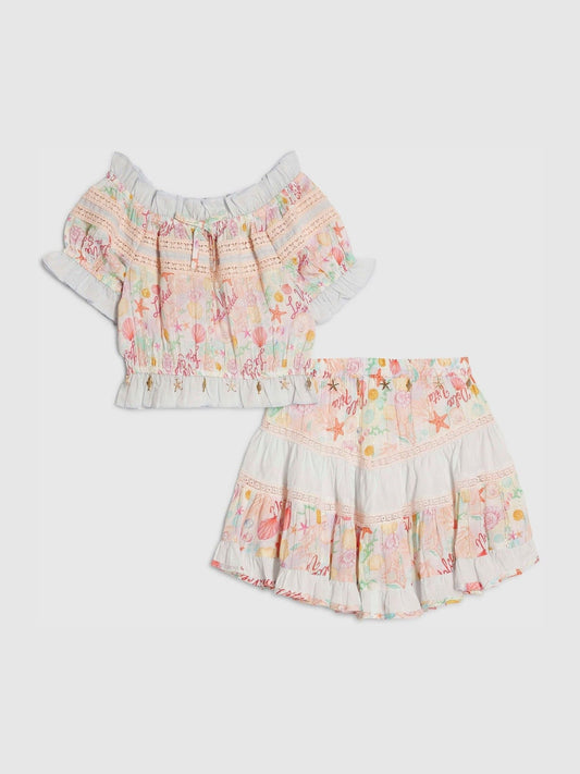 Dsiney Kidz - River Island White Under The Sea Frill Top & Rara Skirt Set image 1