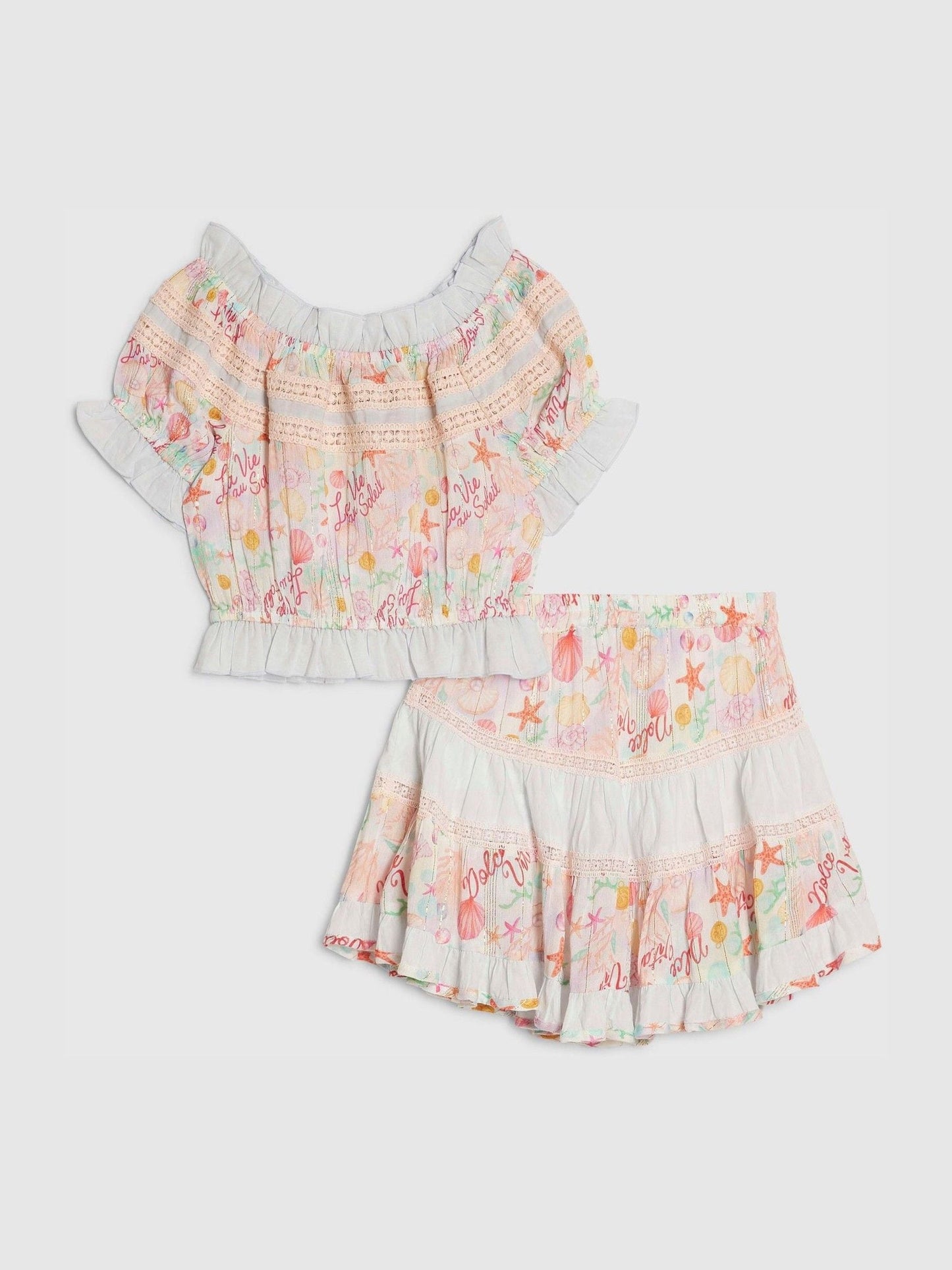 Dsiney Kidz - River Island White Under The Sea Frill Top & Rara Skirt Set image 2