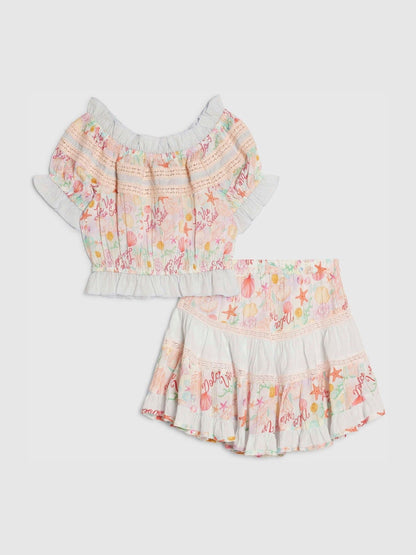 Dsiney Kidz - River Island White Under The Sea Frill Top & Rara Skirt Set image 2