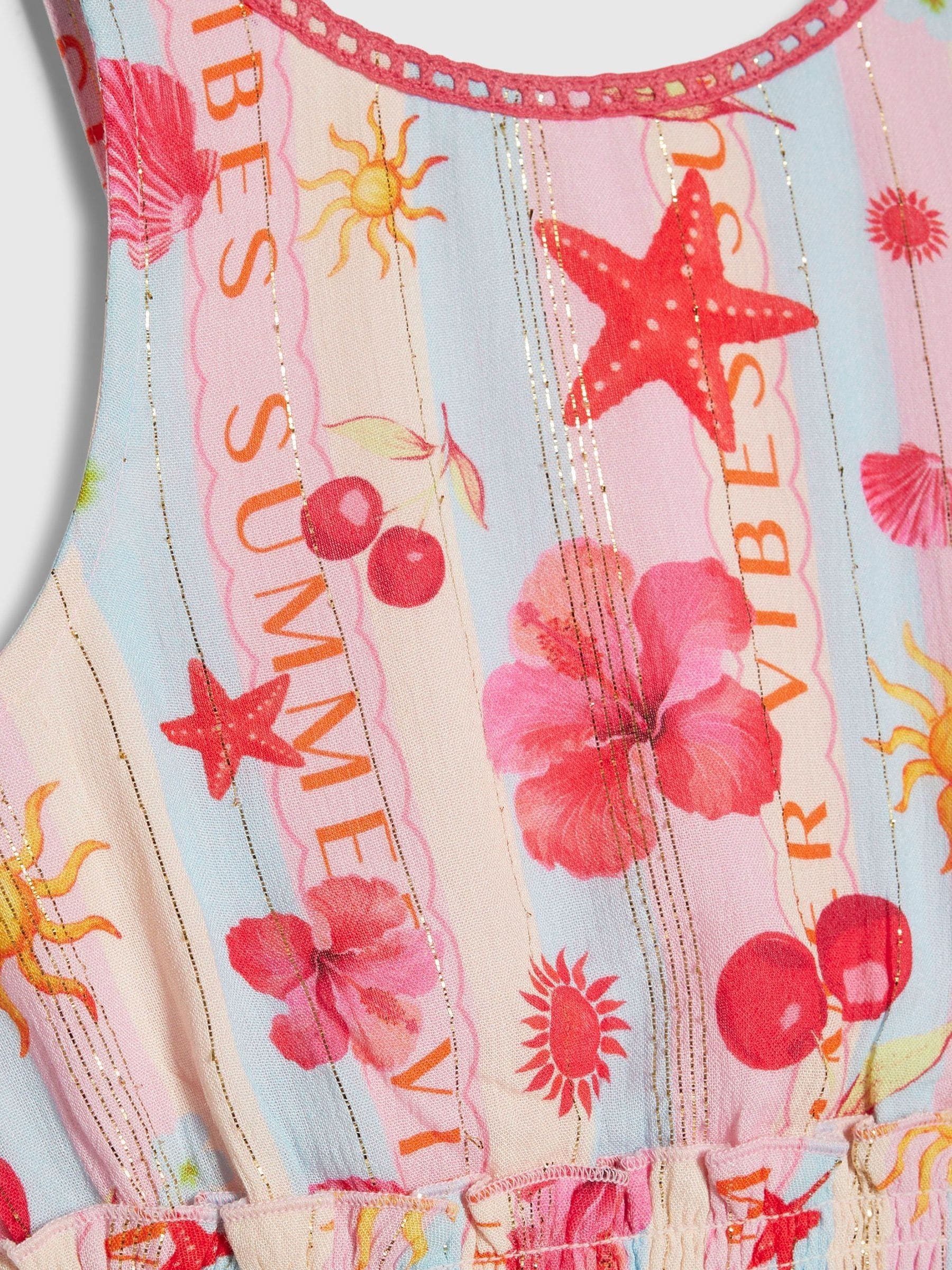 River Island Pink La Mer Scalloped Sun Dress image 3