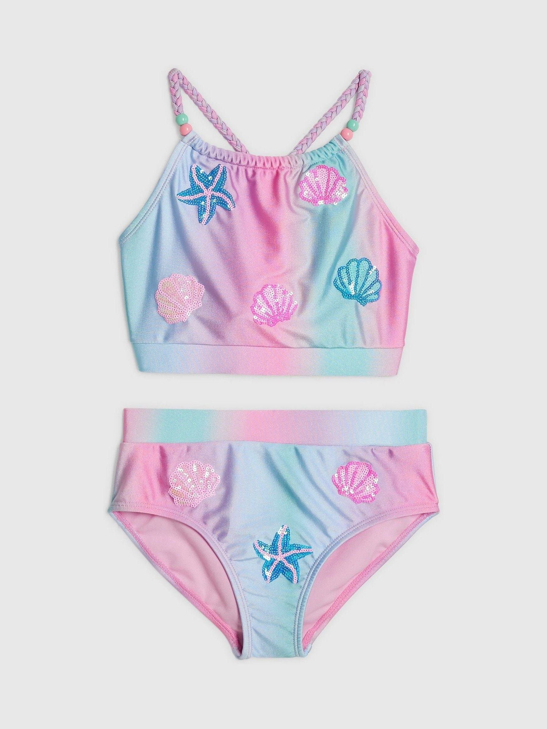 Dsiney Kidz - River Island Blue Ombre Sequin Shell Bikini image 1