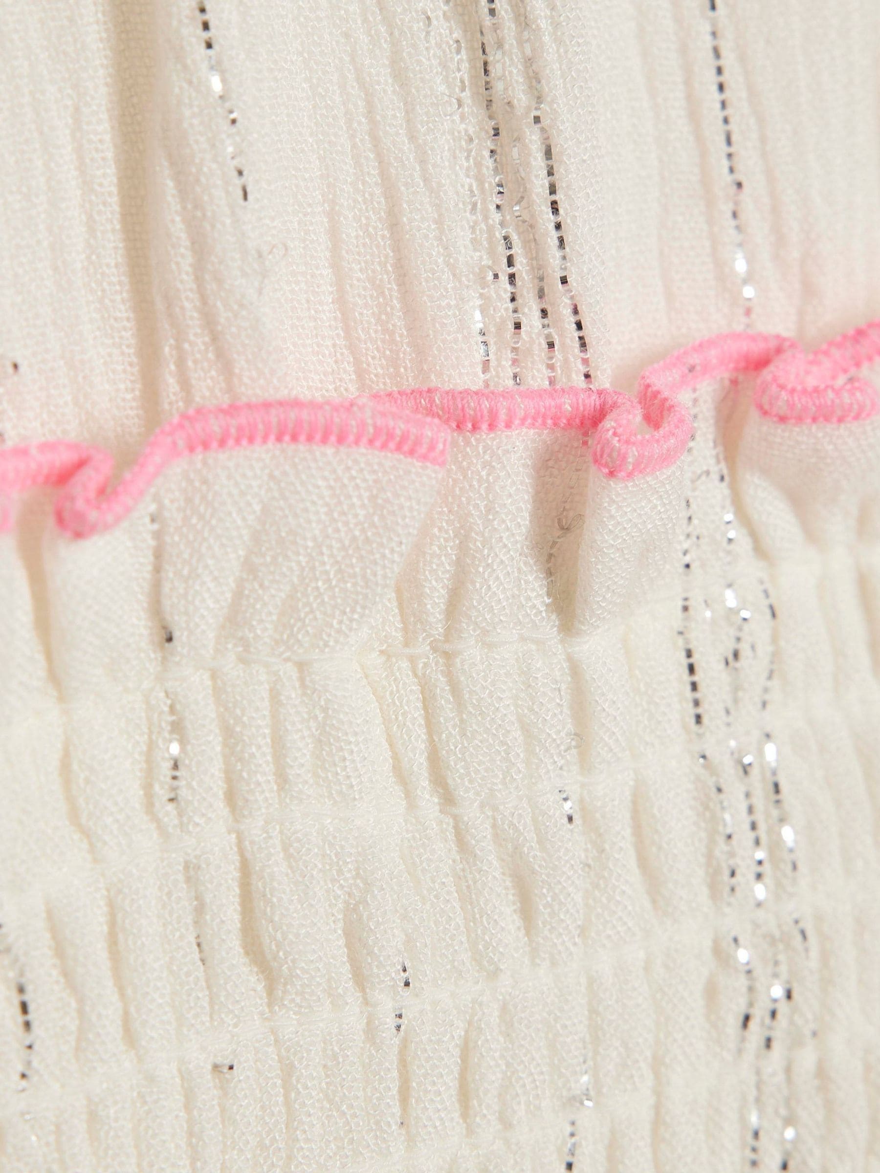 River Island White Neon Embrodiered Scallop Sun Dress image 4