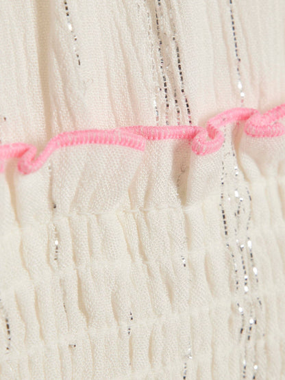 River Island White Neon Embrodiered Scallop Sun Dress image 4