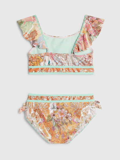 River Island Orange Del Maar Frill Bikini image 4