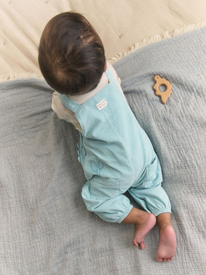 Blue Dino Cord Dungarees and Bodysuit Baby Set (0mths-3yrs) image 2