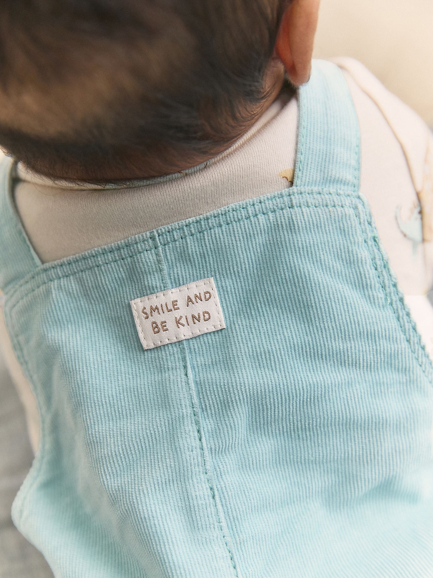 Blue Dino Cord Dungarees and Bodysuit Baby Set (0mths-3yrs) image 3
