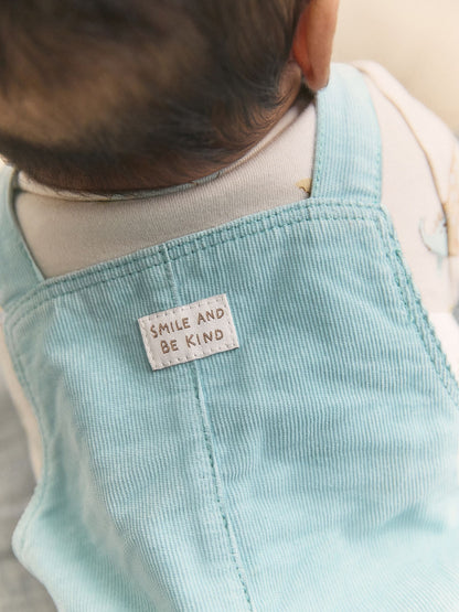Blue Dino Cord Dungarees and Bodysuit Baby Set (0mths-3yrs) image 3