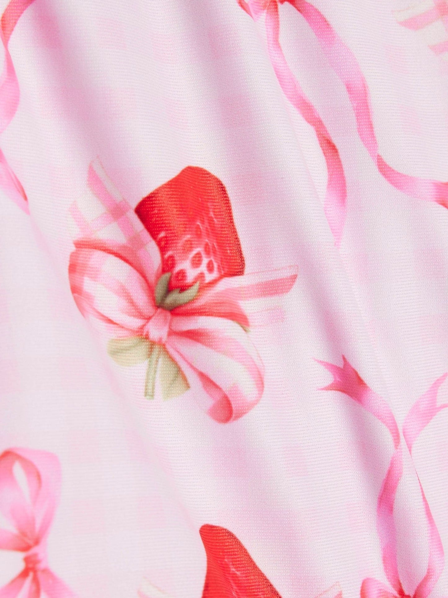 River Island Pink Strawberry Bow Tutu Swimsuit image 3