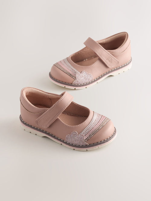 Pink Metallic Rainbow Mary Jane Touch Fastening Shoes image 1