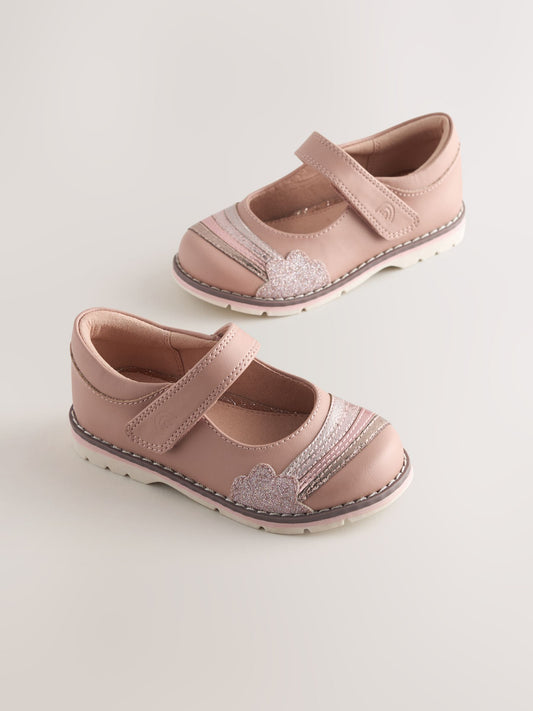 Pink Metallic Rainbow Mary Jane Touch Fastening Shoes image 1