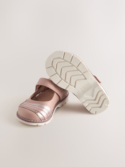 Pink Metallic Rainbow Mary Jane Touch Fastening Shoes image 3