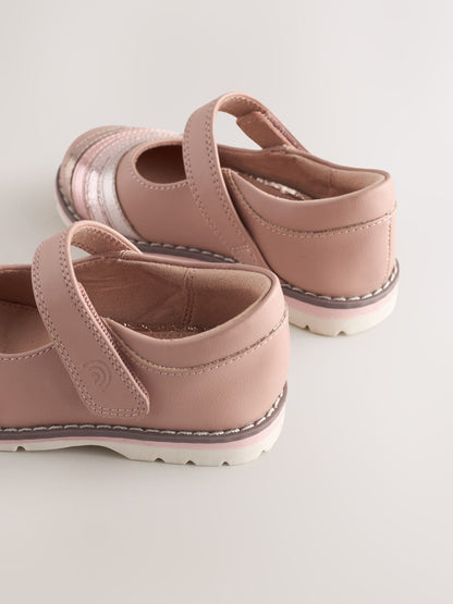 Pink Metallic Rainbow Mary Jane Touch Fastening Shoes image 4