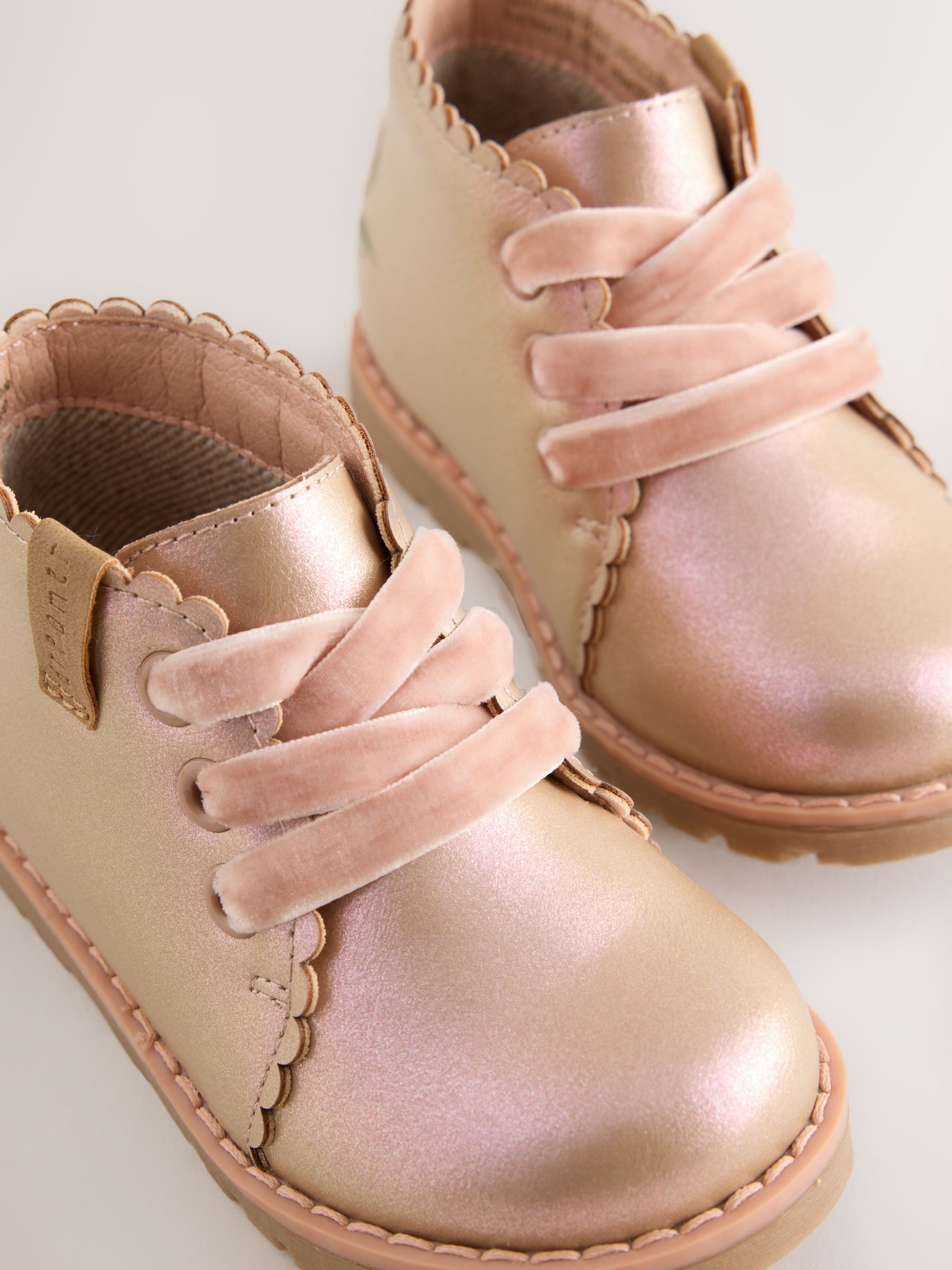 Pink Floral Lace Up Ankle Boots image 4