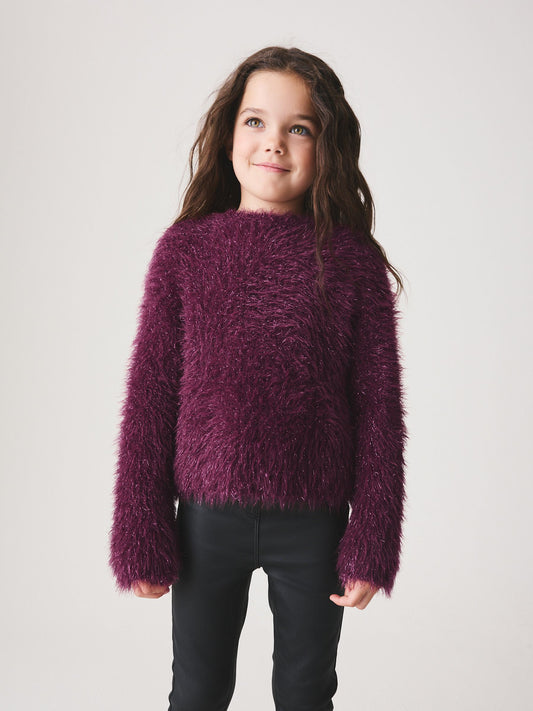 Red Tinsel Fluffy Jumper (3-16yrs) - image 1