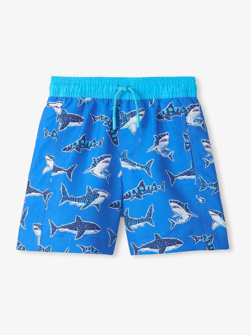 Hatley Blue Shark Print Swim Shorts image 1