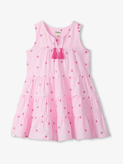 Hatley Pink Gingham Berries Layered Tiered Dress image 3