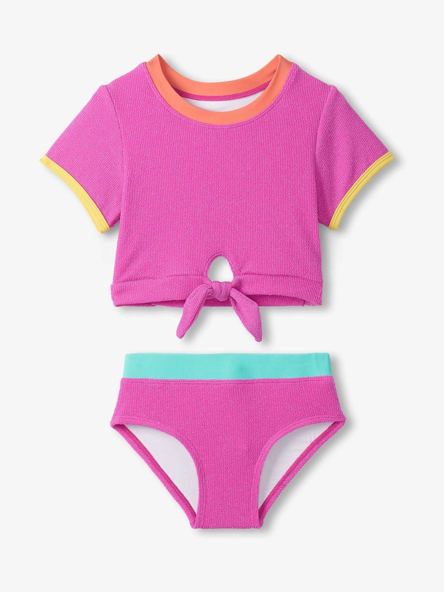 Hatley Pink Rose Violet Short Sleeve Tankini Set image 2
