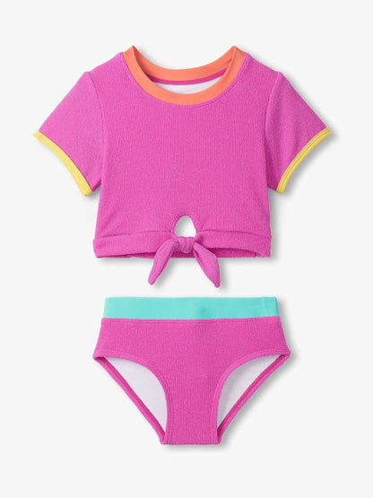 Hatley Pink Rose Violet Short Sleeve Tankini Set image 2