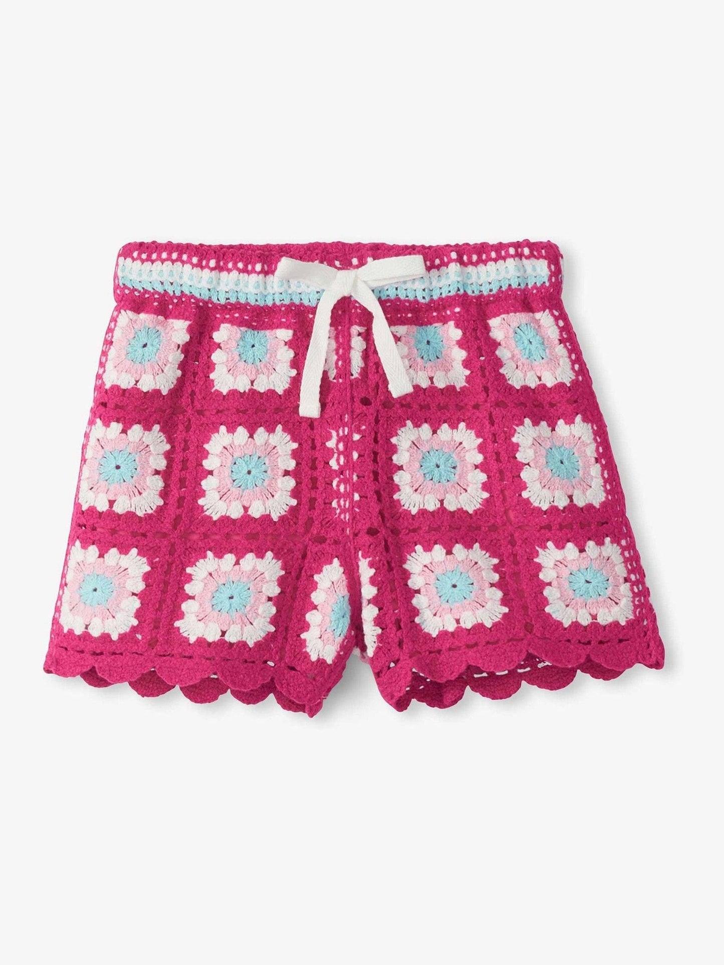 Hatley Pink Raspberry Rose Crochet Shorts image 2