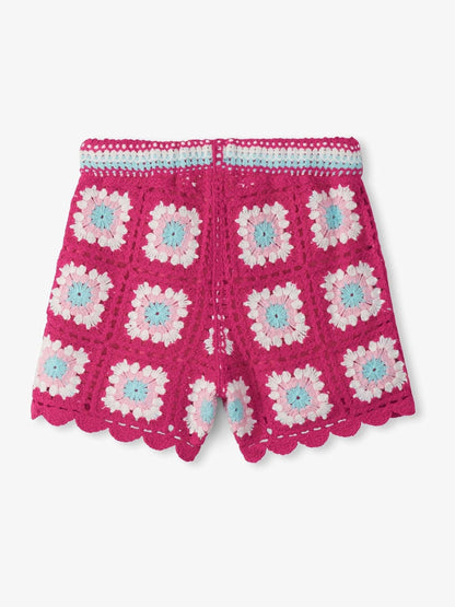 Hatley Pink Raspberry Rose Crochet Shorts image 3