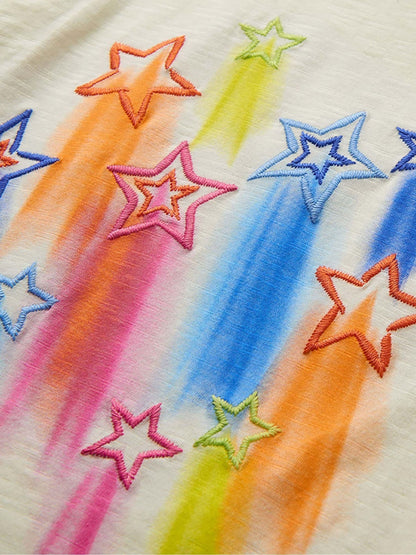Hatley Mid Natural Falling Stars Tee And Short Set image 6