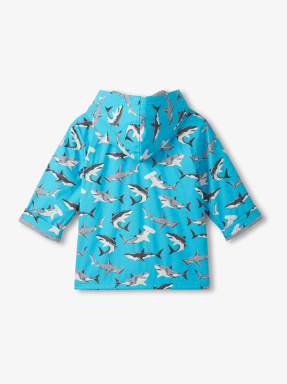 Dsiney Kidz - Hatley Blue Shark Party Colour Change Zip-Up Rain Coat image 3