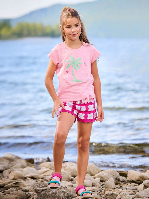 Dsiney Kidz - Hatley Pink Summer Palm Tie Front T-Shirt image 1