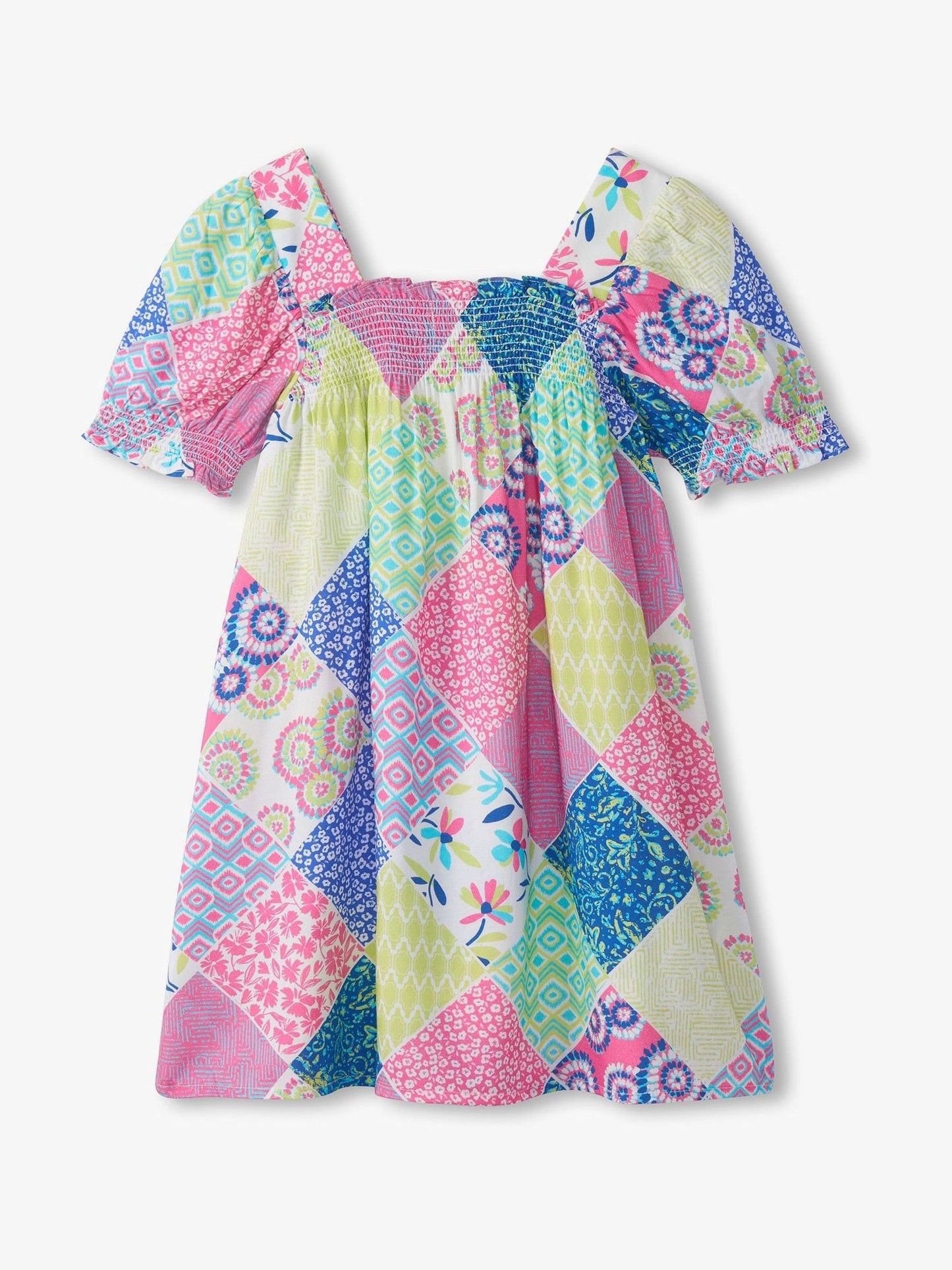 Hatley Pink Mix-Up Patch Work Smocked Dress image 3