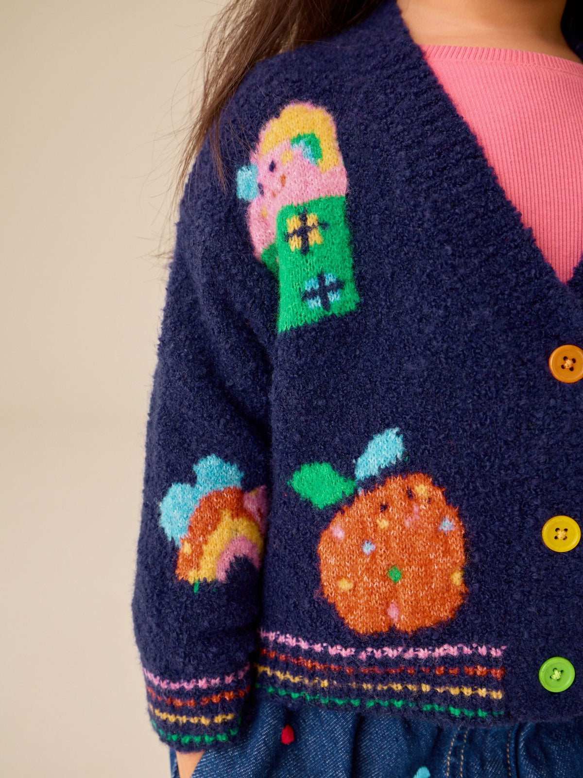 Navy Fun Character V-Neck Cardigan (3mths-7yrs) - image 3
