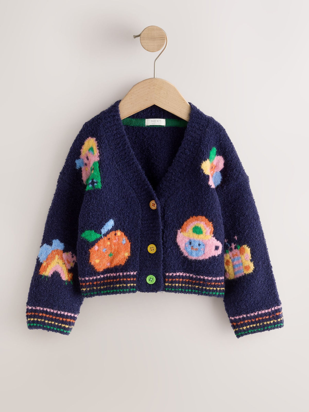 Navy Fun Character V-Neck Cardigan (3mths-7yrs) - image 4