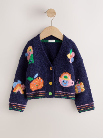 Navy Fun Character V-Neck Cardigan (3mths-7yrs) - image 4