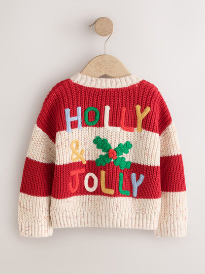 Dsiney Kidz - Holly Jolly Embroidered Christmas Cardigan (3mths-7yrs) image 5