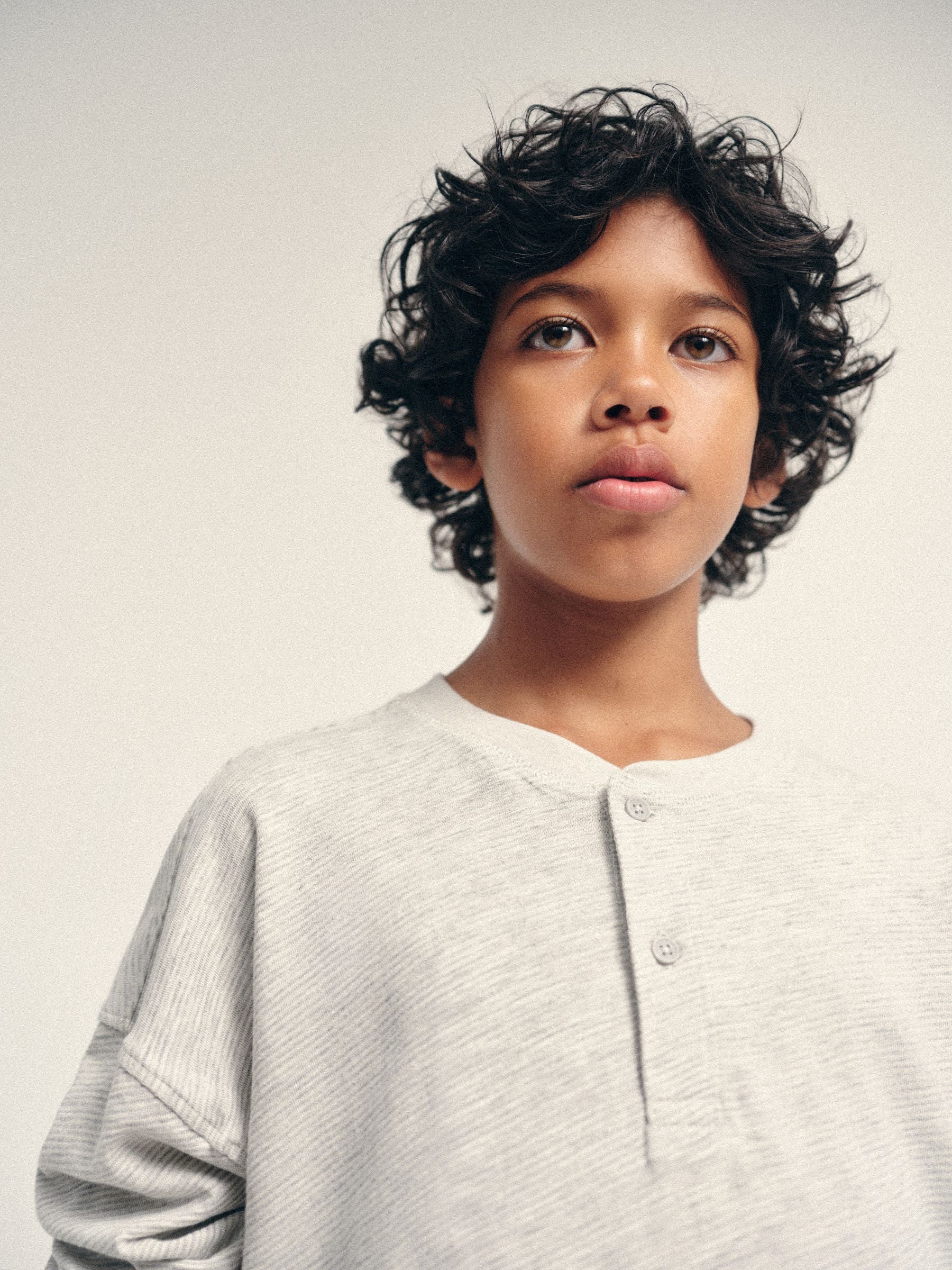 Dsiney Kidz - The Set 4 Pack Textured Stripe Long Sleeve Henley T-Shirts Blue/White/Grey Marl image 6