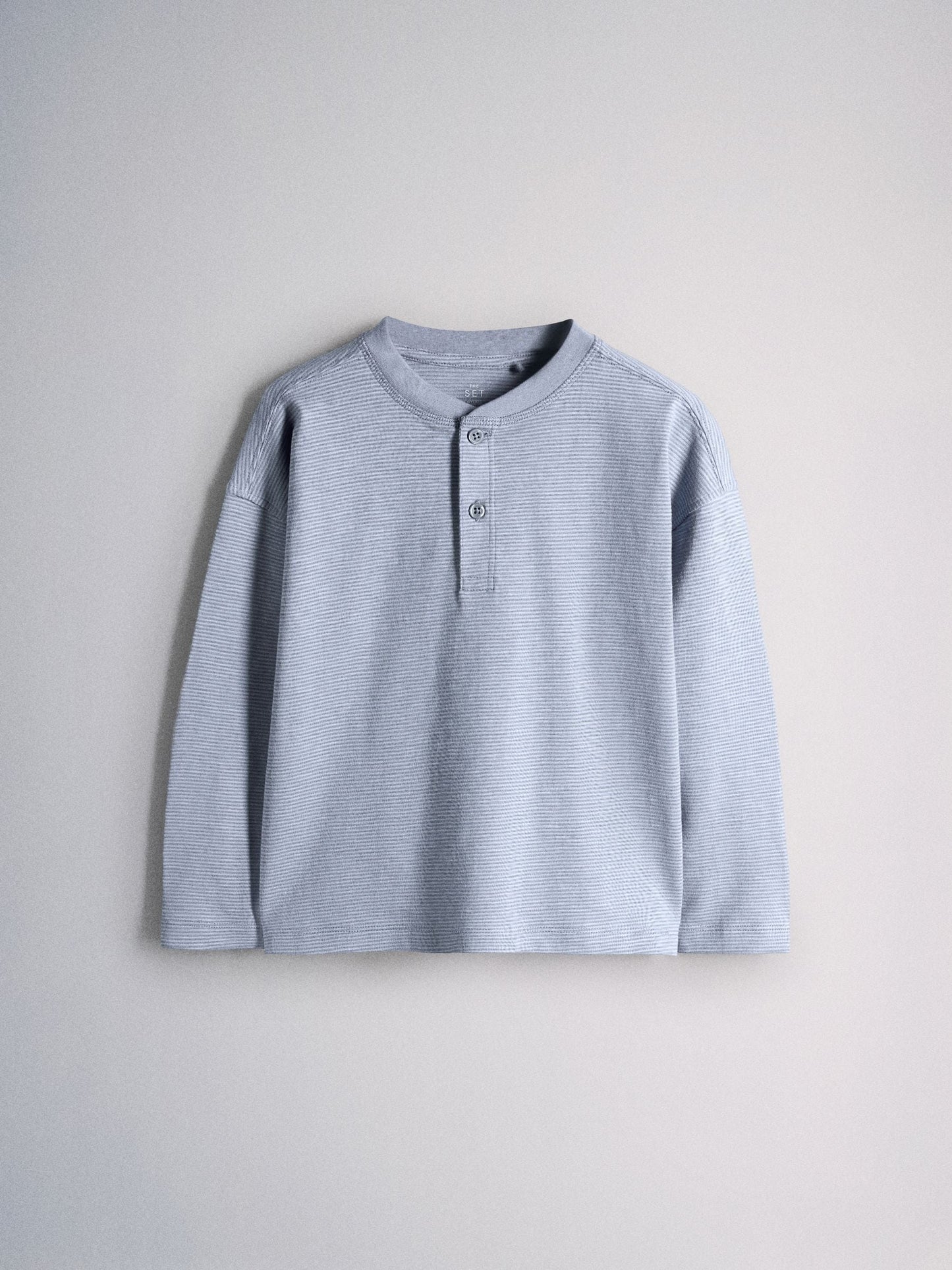 Dsiney Kidz - The Set 4 Pack Textured Stripe Long Sleeve Henley T-Shirts Blue/White/Grey Marl image 9