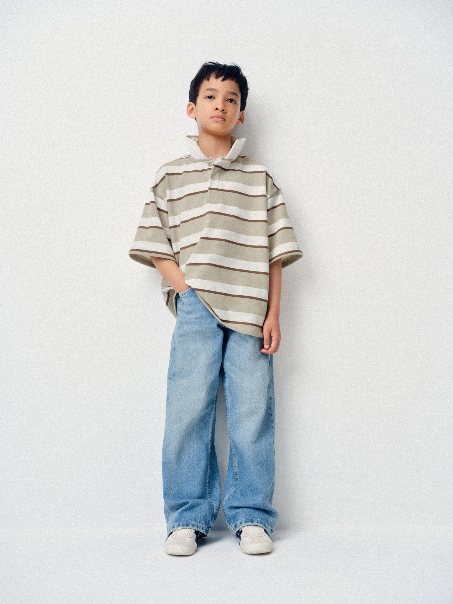 Dsiney Kidz - The Set 3 Pack Relaxed Short Sleeve Rugby Shirts Green/Ecru image 1