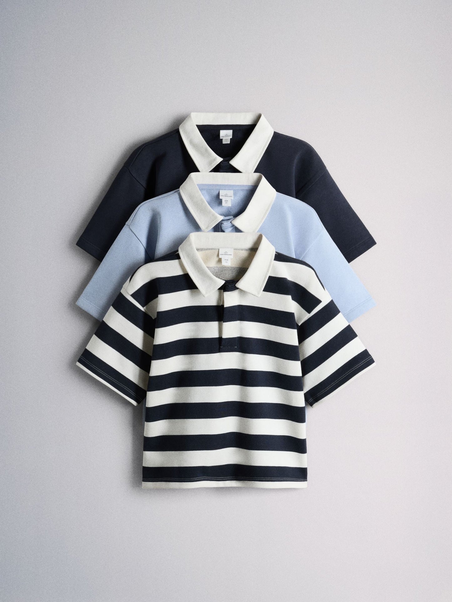 Dsiney Kidz - The Set 3 Pack Relaxed Short Sleeve Rugby Shirts Blue/Grey/Navy image 1