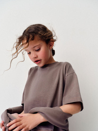 Dsiney Kidz - The Set 3 Piece Washed Heavyweight Jersey Crew Neck Short Sleeve T-Shirt and Joggers Set Purple image 5